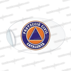 PROTECCIÓ CIVIL CATALUNYA PEGATINAS RESINA EMERGENCIAS OVALADA