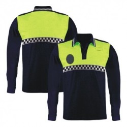 POLO BICOLOR MANGA LARGA DAMERO