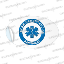 TES PEGATINAS RESINA EMERGENCIAS OVALADA