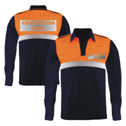 POLO BICOLOR M/L PROTECCION CIVIL